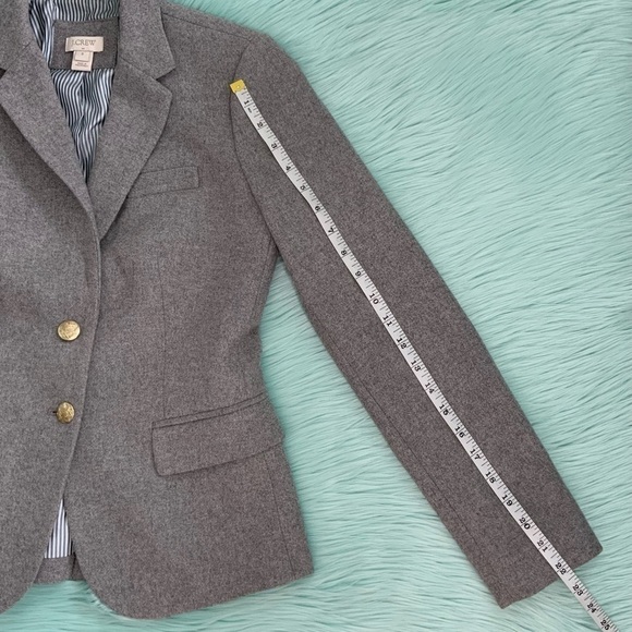 J Crew Mercantile Gray Wool Blend Blazer Jacket Gold Crest Buttons - Picture 4 of 7